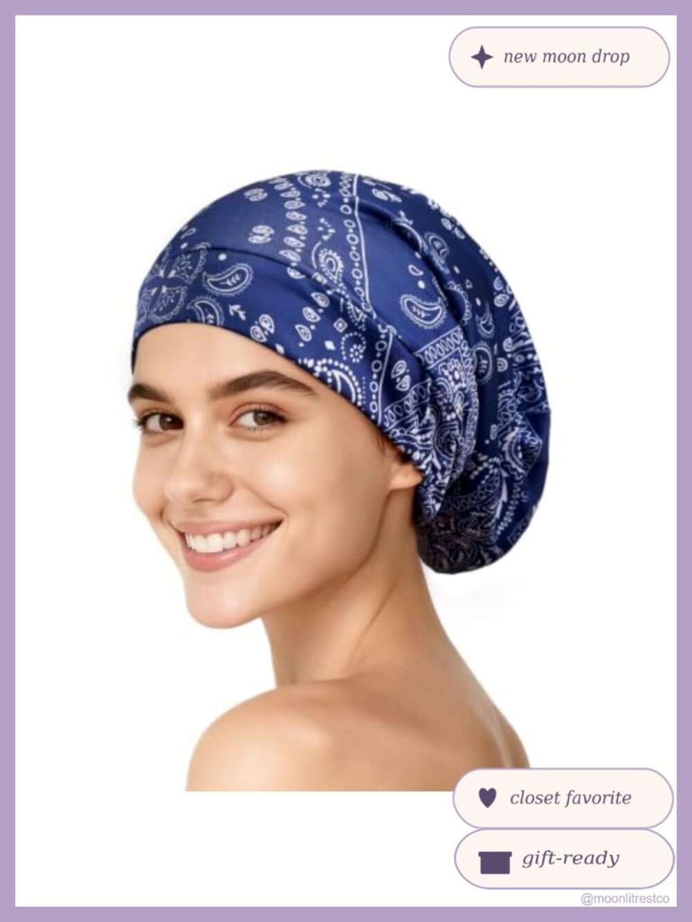 Silk Lined Bonnet 22 Momme Mulberry Sleep Cap Adjustable